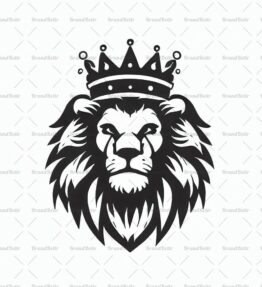 Majestätischer Löwe und Krone